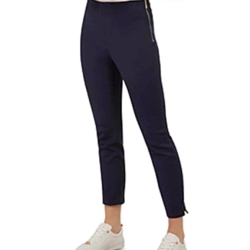 Ted Baker Stretch Ankle Pants with Rose Gold Zip — Size 3 (US 8)